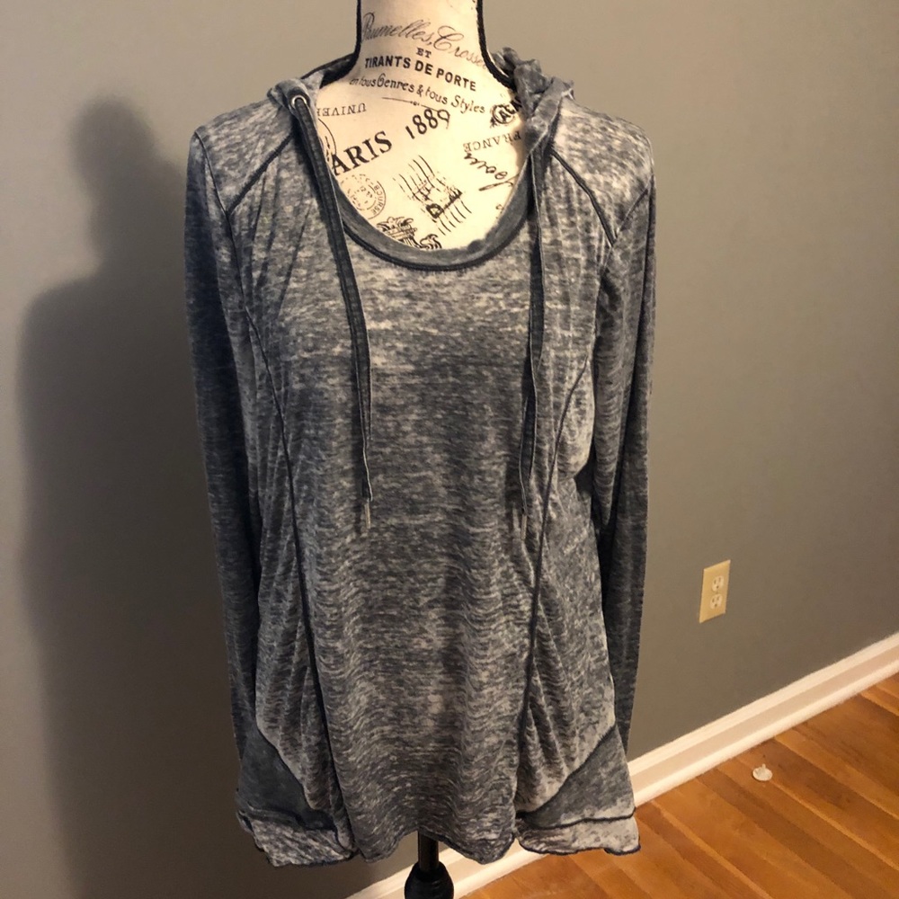 3/$20 Calvin Klein Grey Sheer Long Sleeve Tee